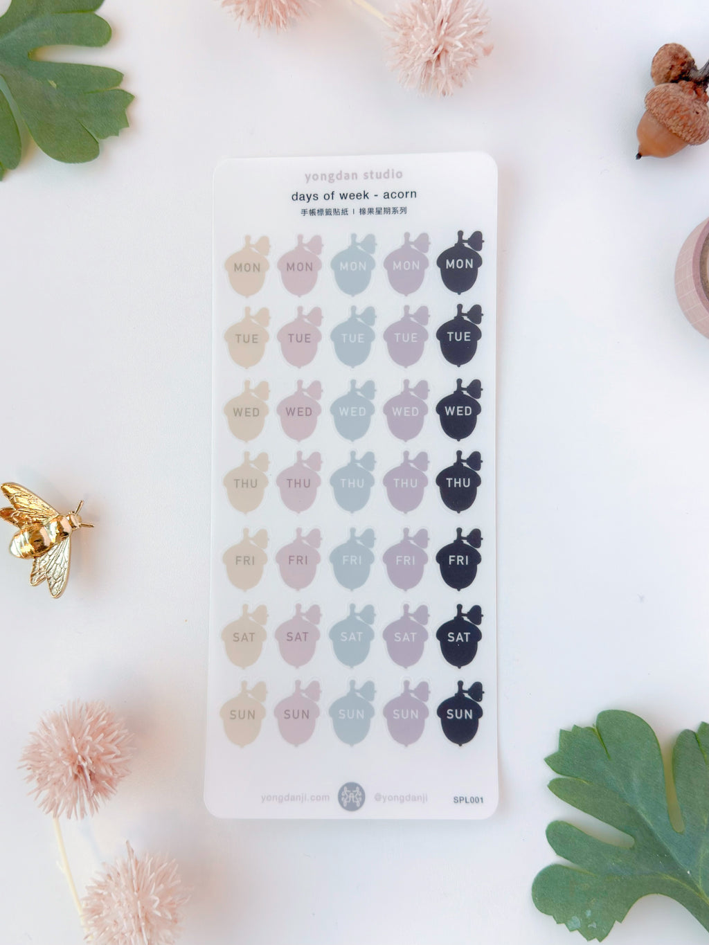 Planner Labels | Acorn days of the week